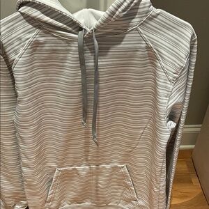 NEW Men’s Badger Sport Striped Gray and White Hoodie size Small